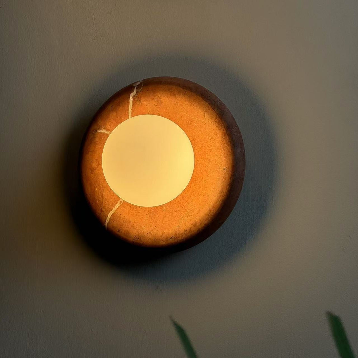 Marble Wall Sconce With Glass Globe for Indoor LED Lighting