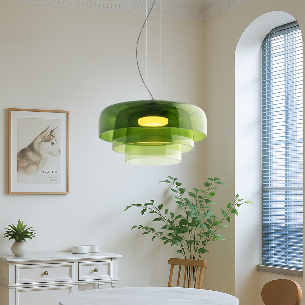 Layered Glass LED Pendant Light for Dining Room Kitchen and Living Room