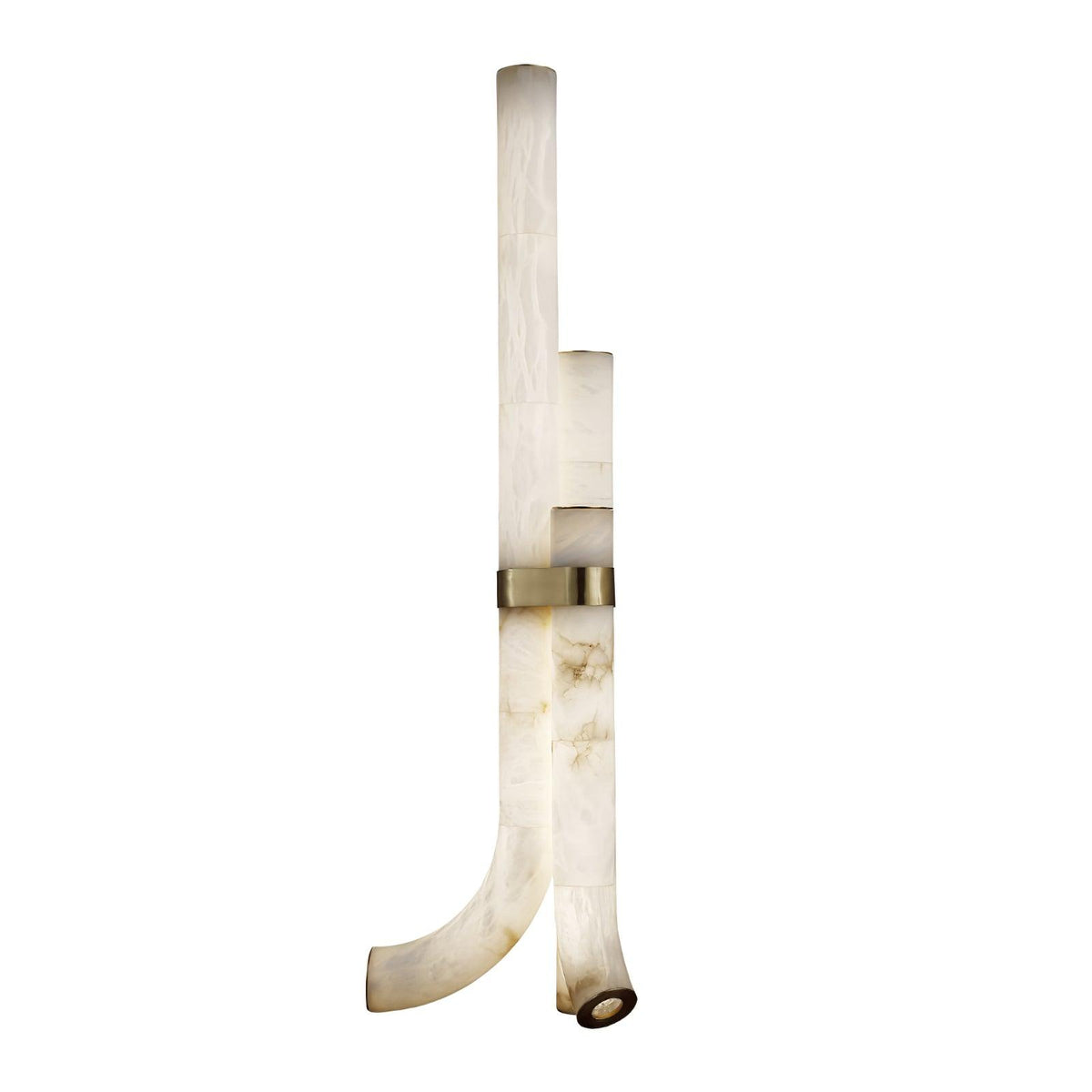Stone Floor Lamp With Tall Alabaster Light Panels for Ambient Lighting