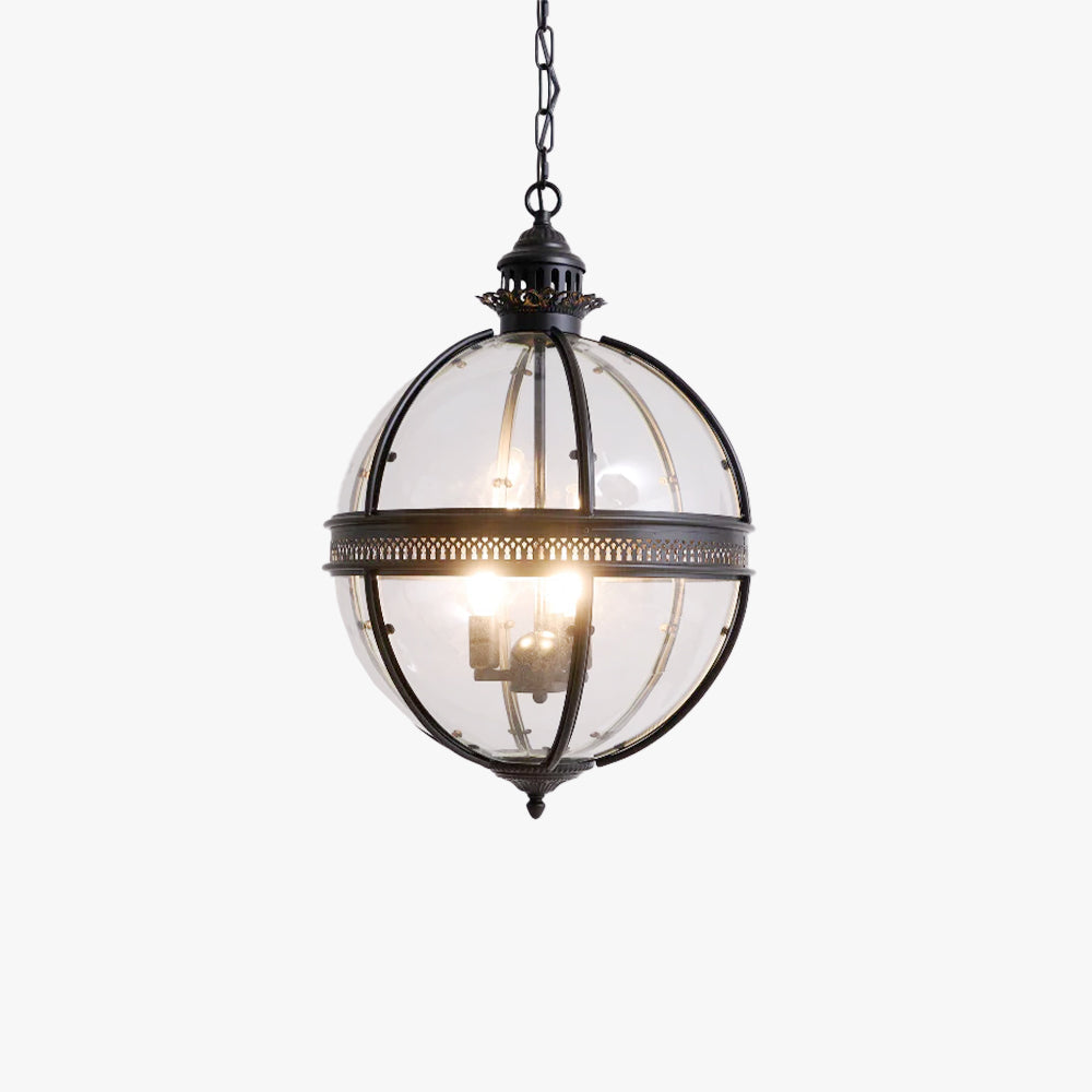 Vintage Glass Globe Pendant Light Industrial Hanging Ceiling Fixture
