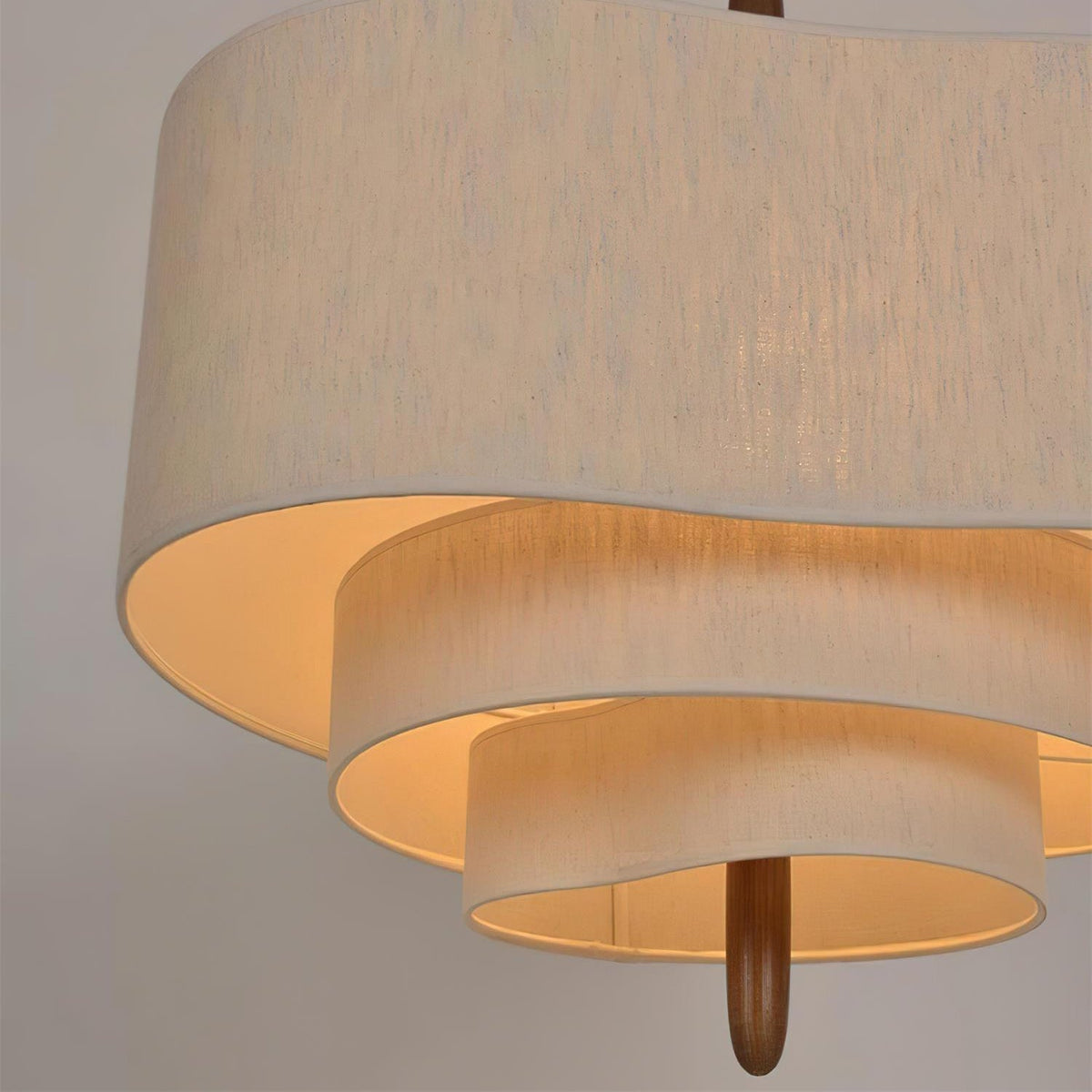 Layered Linen Drum Pendant Light With Diffused Ambient Lighting