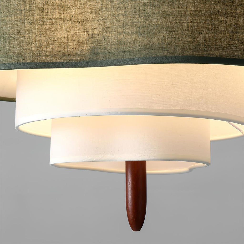 Layered Linen Drum Pendant Light With Diffused Ambient Lighting