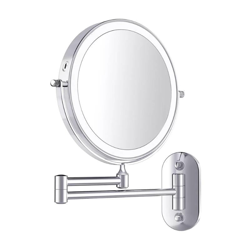 Rechargeable LED Wall Mounted Magnifying Makeup Mirror with Adjustable Light