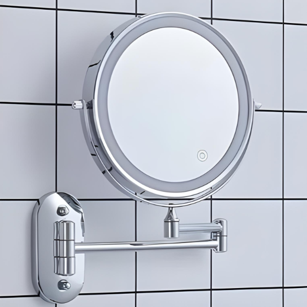 Rechargeable LED Wall Mounted Magnifying Makeup Mirror with Adjustable Light