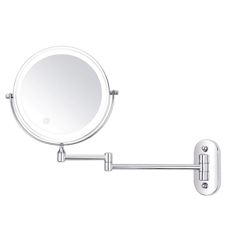 Rechargeable LED Wall Mounted Magnifying Makeup Mirror with Adjustable Light