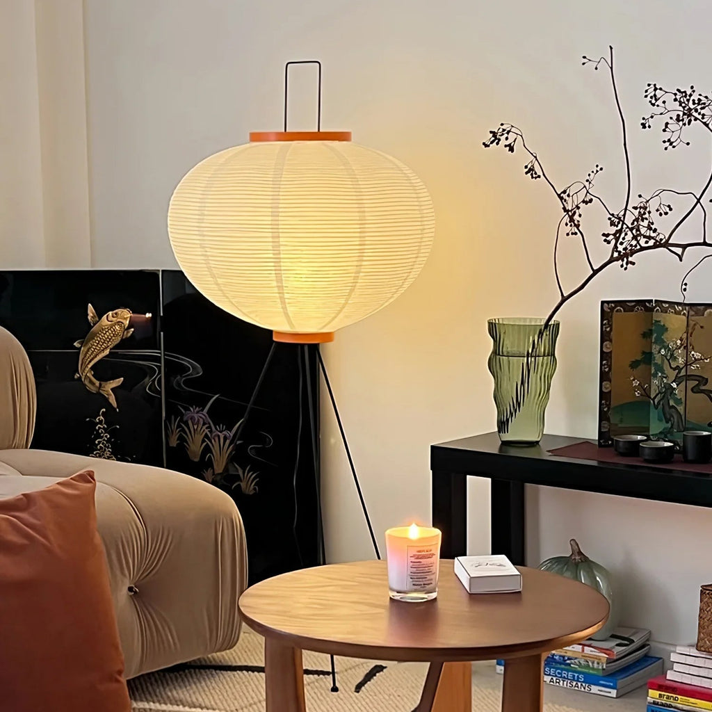 Japanese Style Rice Paper Floor Lamp for Soft Diffused Lighting