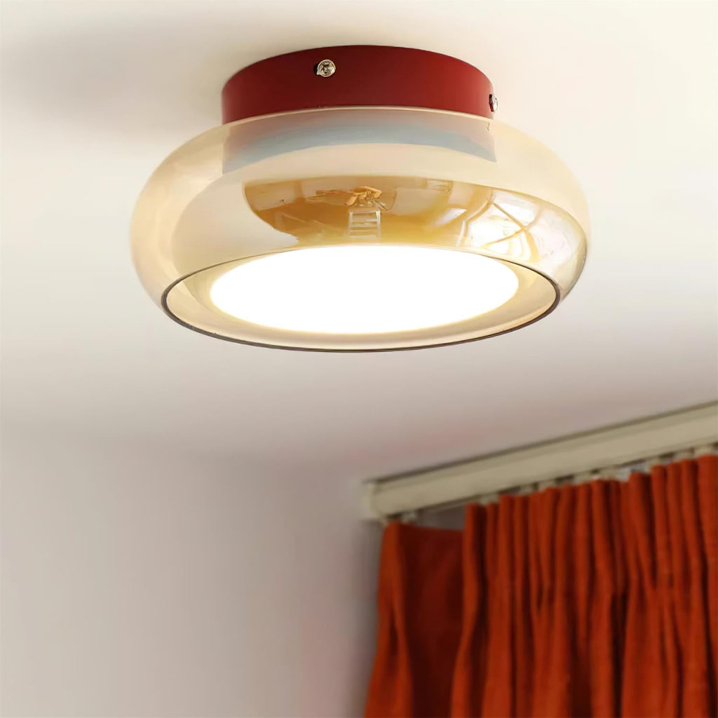 Retro Glass Flush Mount Ceiling Light for Indoor Spaces