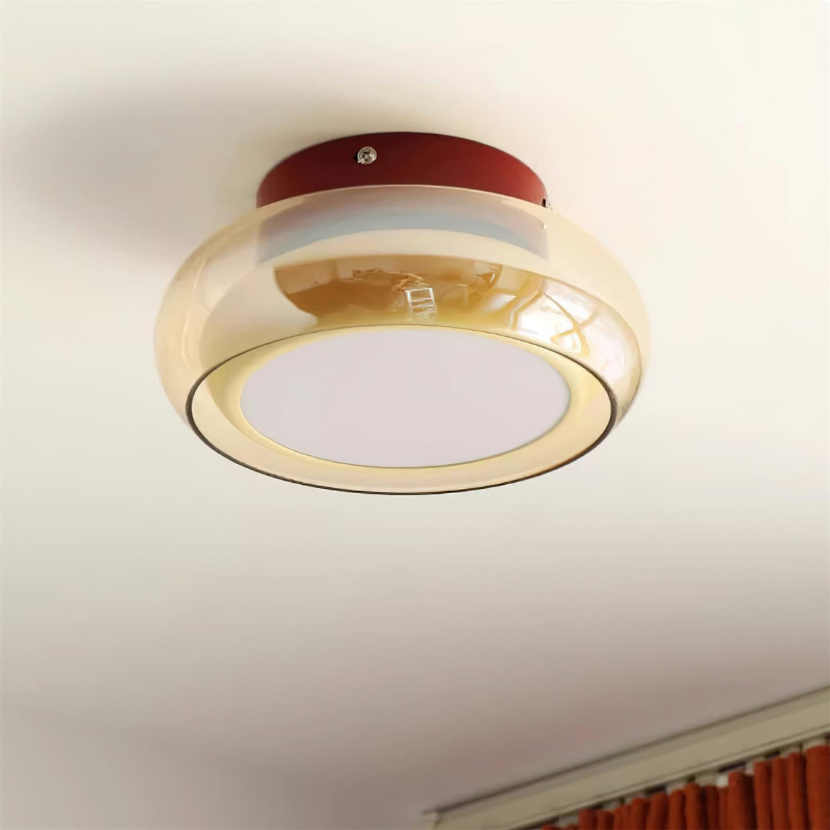 Retro Glass Flush Mount Ceiling Light for Indoor Spaces