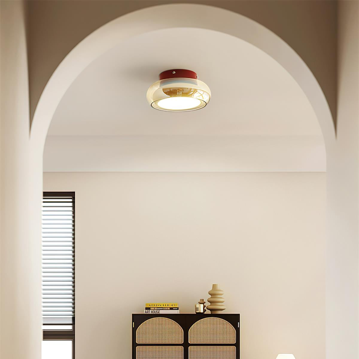 Retro Glass Flush Mount Ceiling Light for Indoor Spaces