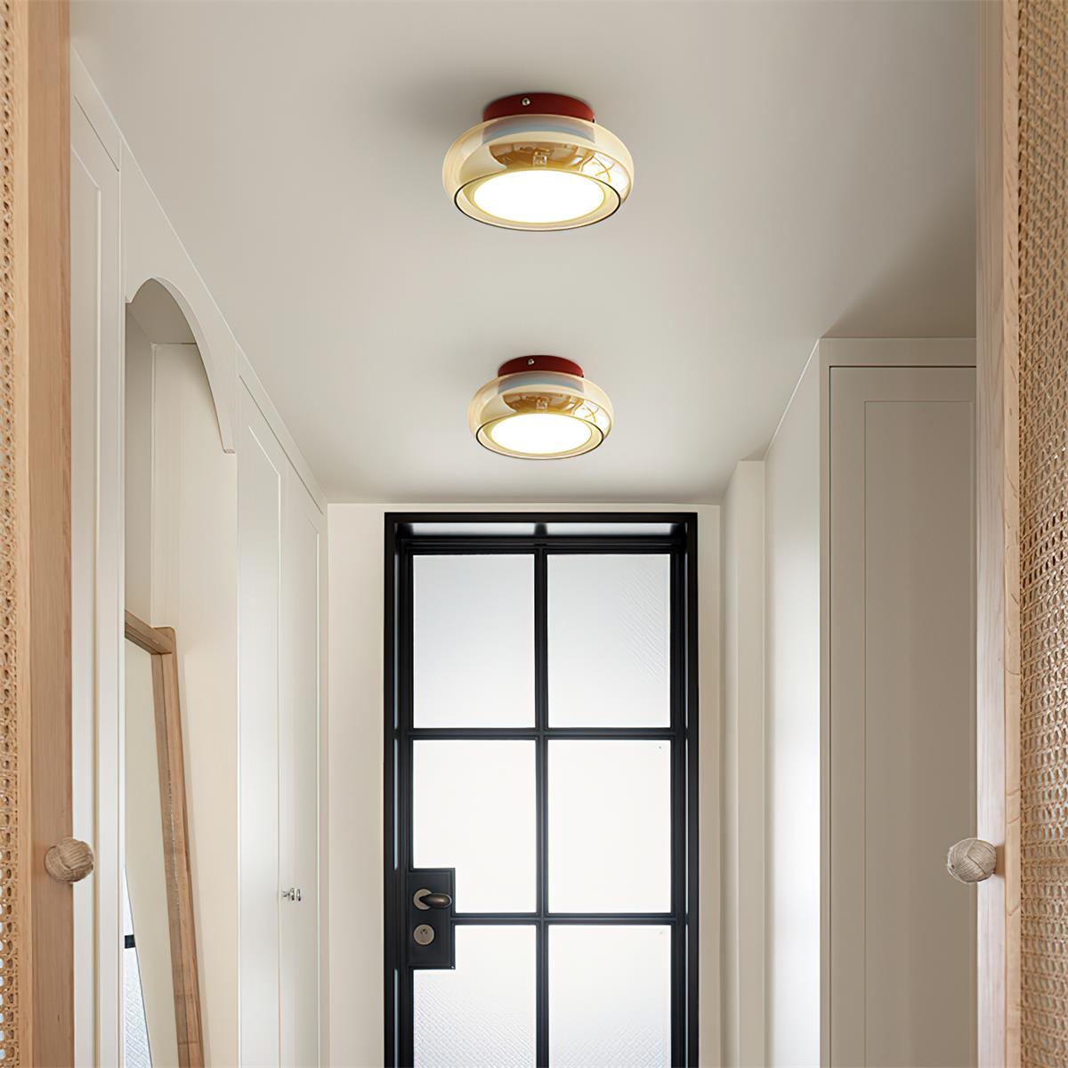 Retro Glass Flush Mount Ceiling Light for Indoor Spaces