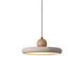 Rustic Travertine Pendant Light with Wooden Accent for Ambient Lighting