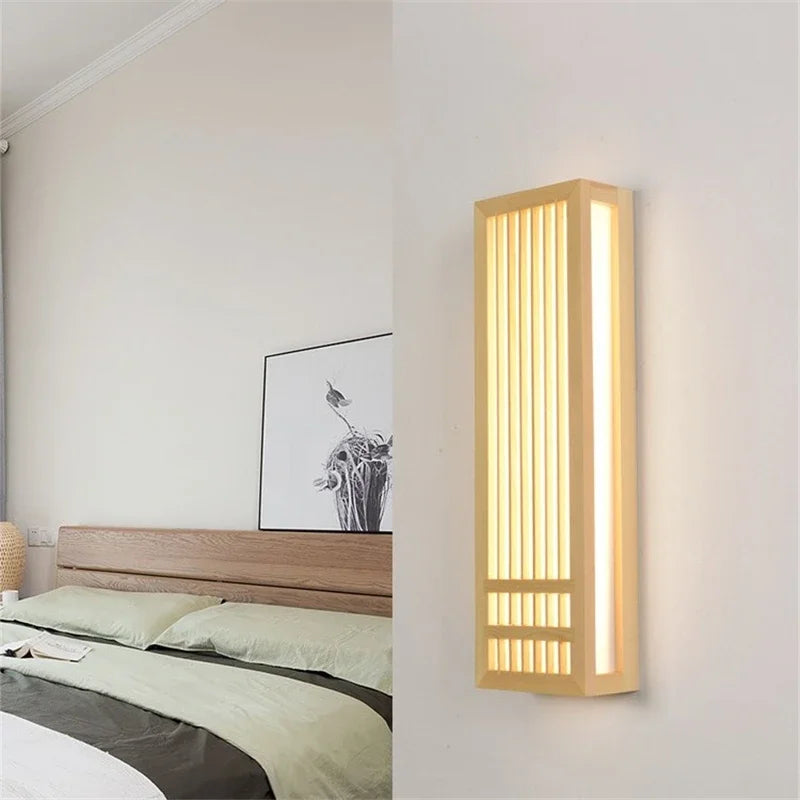 Japandi Wooden LED Wall Sconce Minimalist Ambient Lighting