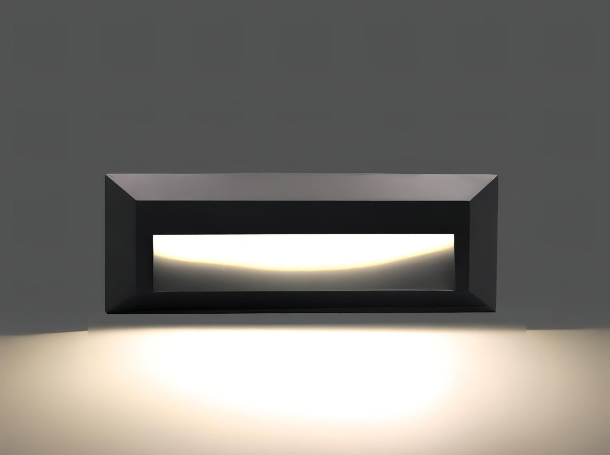 Outdoor LED Step Light Rectangular Wall Mounted Fixture for Stairs and Pathways