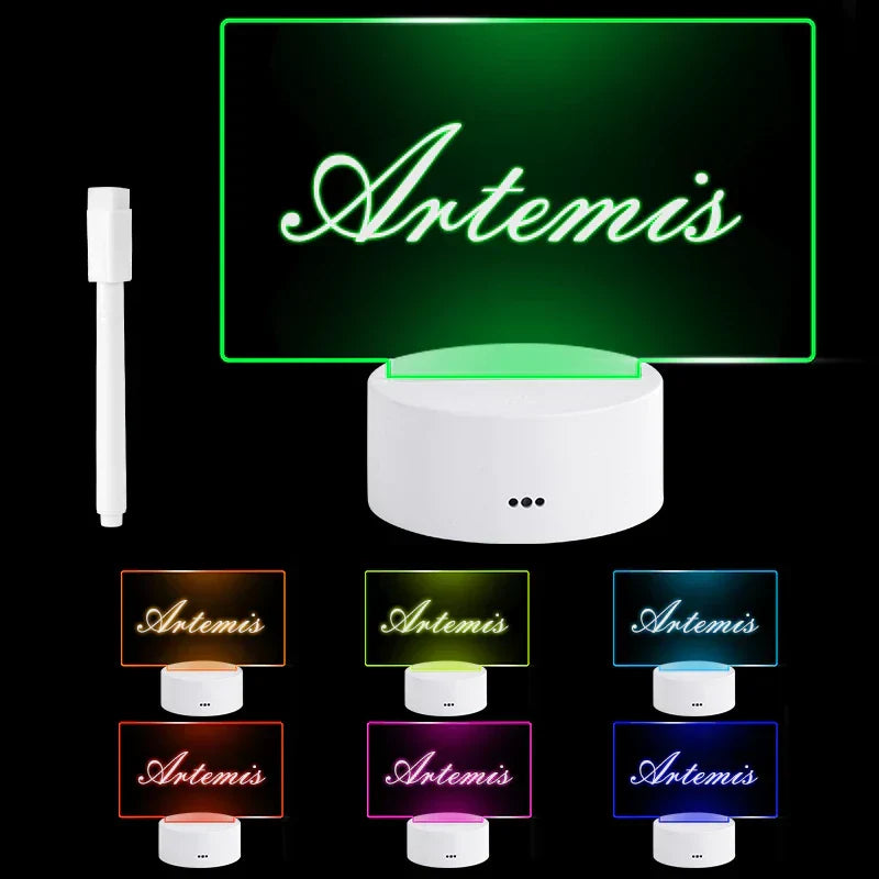 USB Powered Illuminated Acrylic Writing Board for Notes and Messages