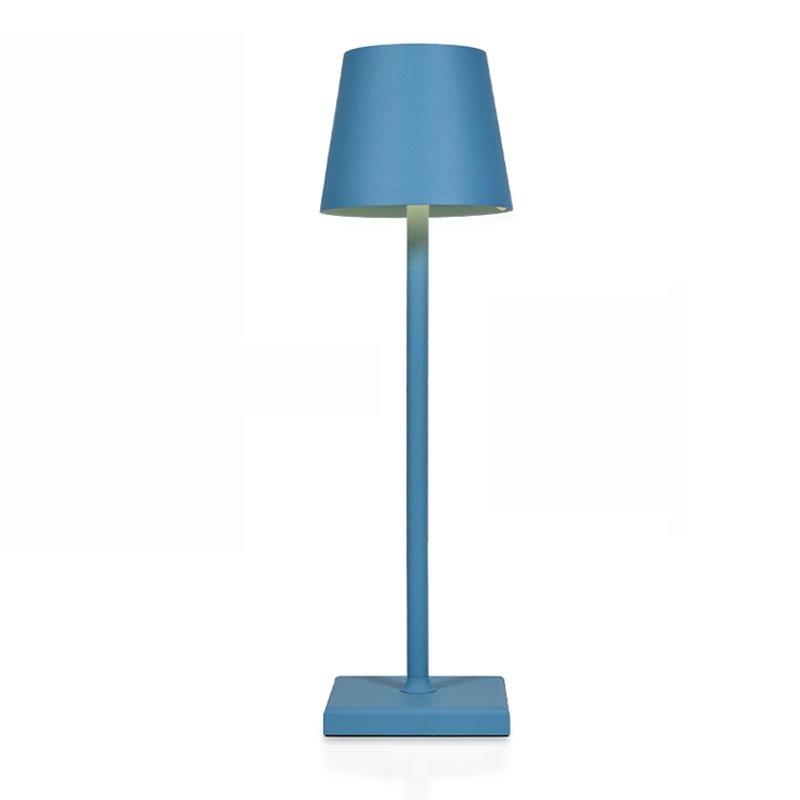 Wireless Rechargeable LED Table Lamp With Metal Cone Shade And Square Base