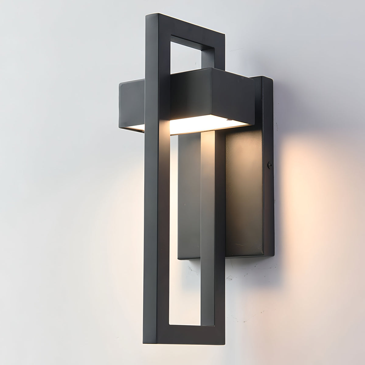 Modern Black Steel Outdoor Wall Lamp For Exterior Lighting