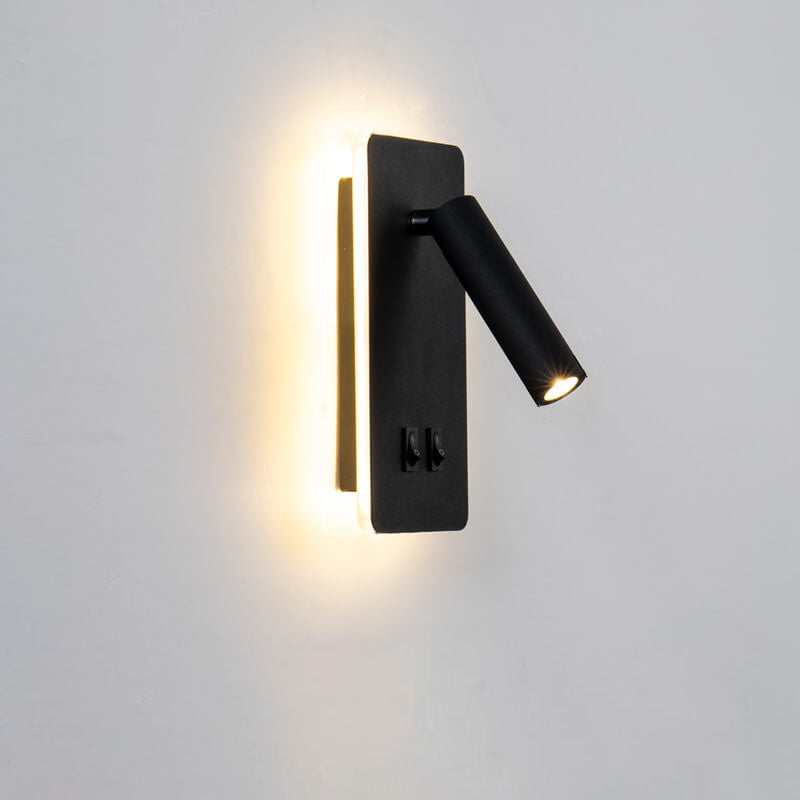 Adjustable LED Wall Sconce With Rotatable Spotlight And Ambient Light