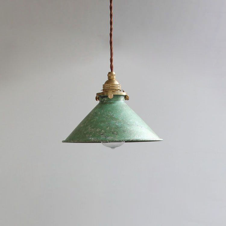 Vintage Rustic Industrial Pendant Ceiling Light With Cone Shaped Metal Shade