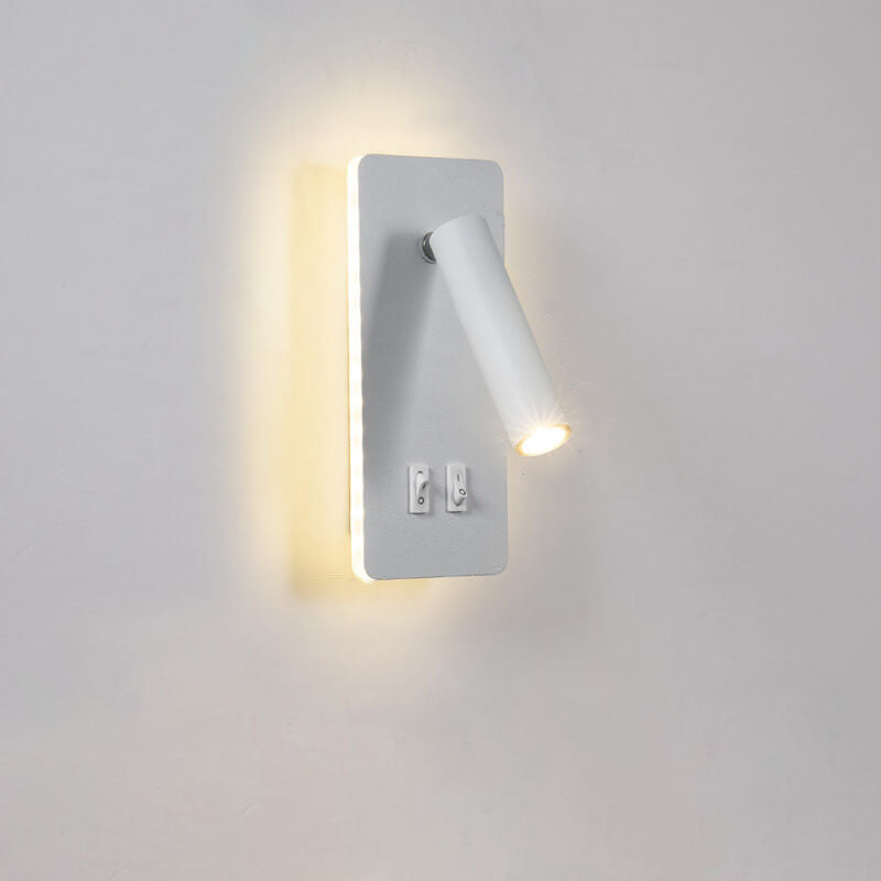 Adjustable LED Wall Sconce With Rotatable Spotlight And Ambient Light
