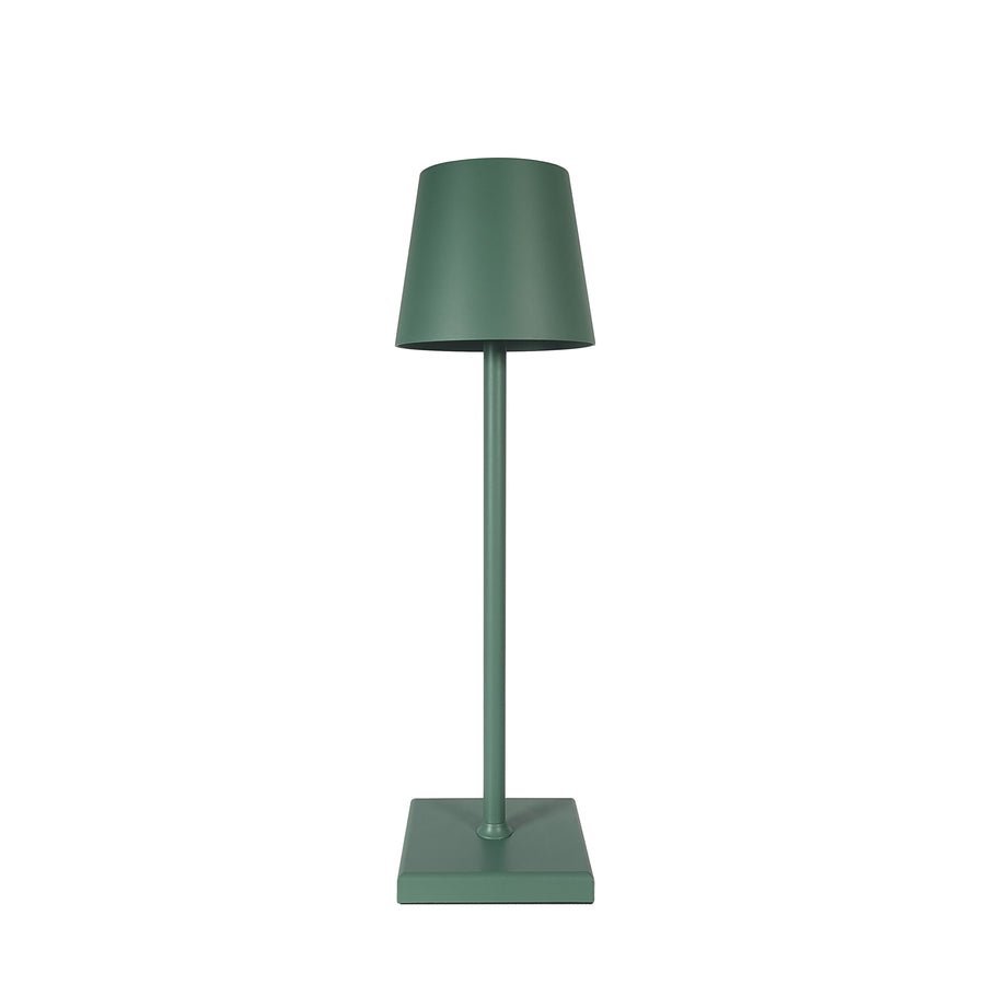 Wireless Rechargeable LED Table Lamp With Metal Cone Shade And Square Base