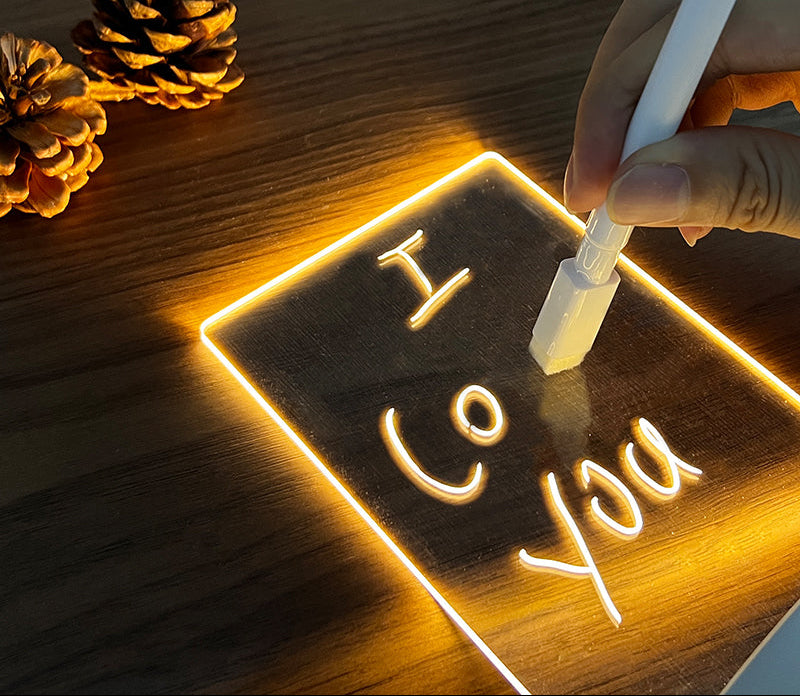 USB Powered Illuminated Acrylic Writing Board for Notes and Messages