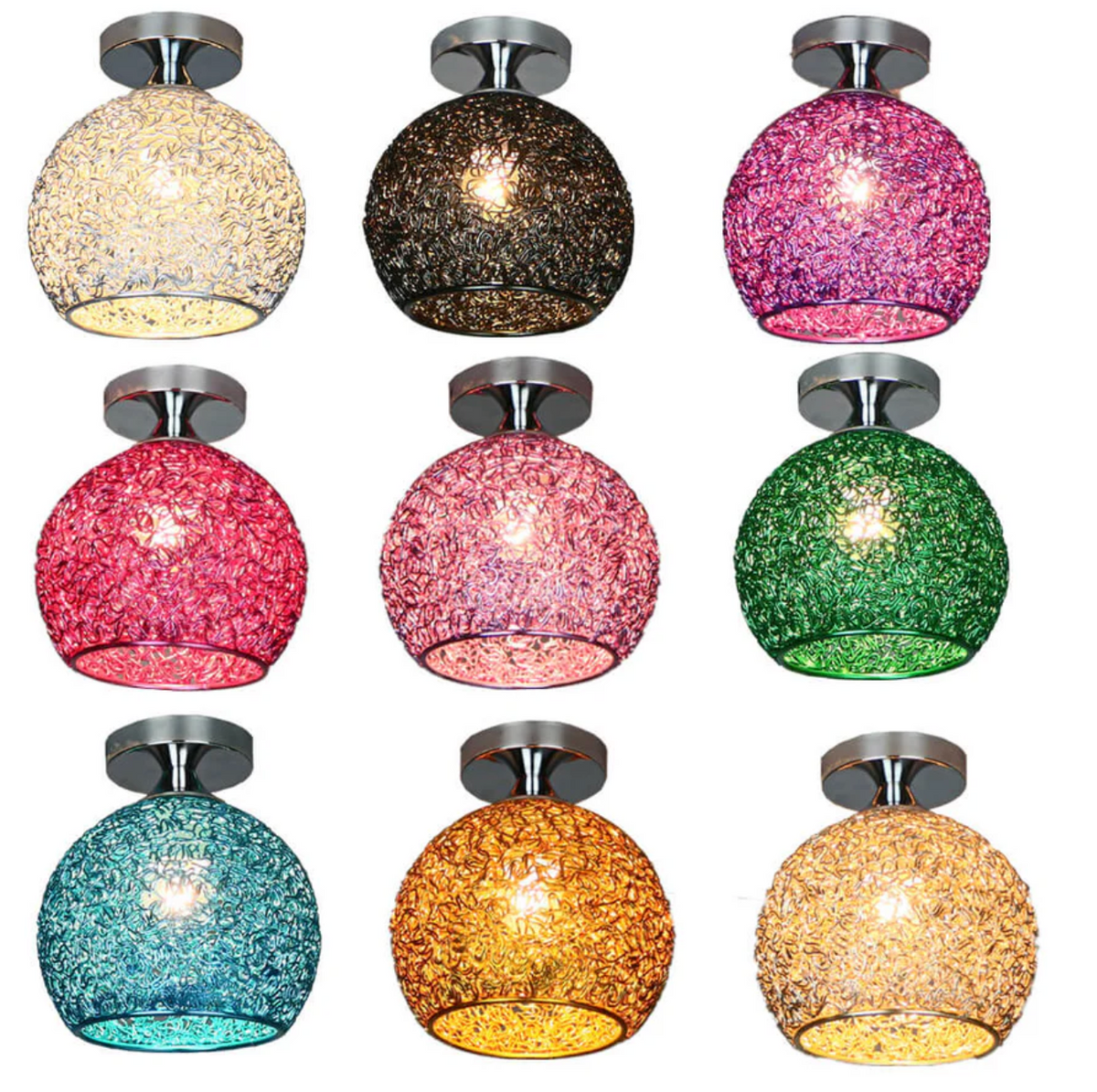 Modern Metal Globe Flush Mount Ceiling Light for Ambient Illumination