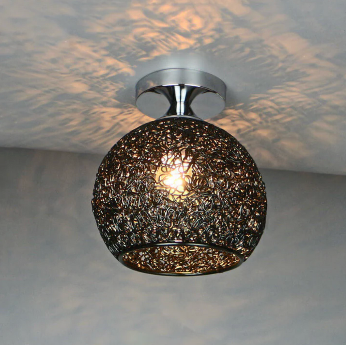 Modern Metal Globe Flush Mount Ceiling Light for Ambient Illumination