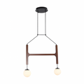 Modern Wood And Glass Sculptural Chandelier For Indoor Lighting