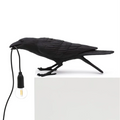 Raven Bird Table Lamp Decorative Desk Light With Hanging Bulb