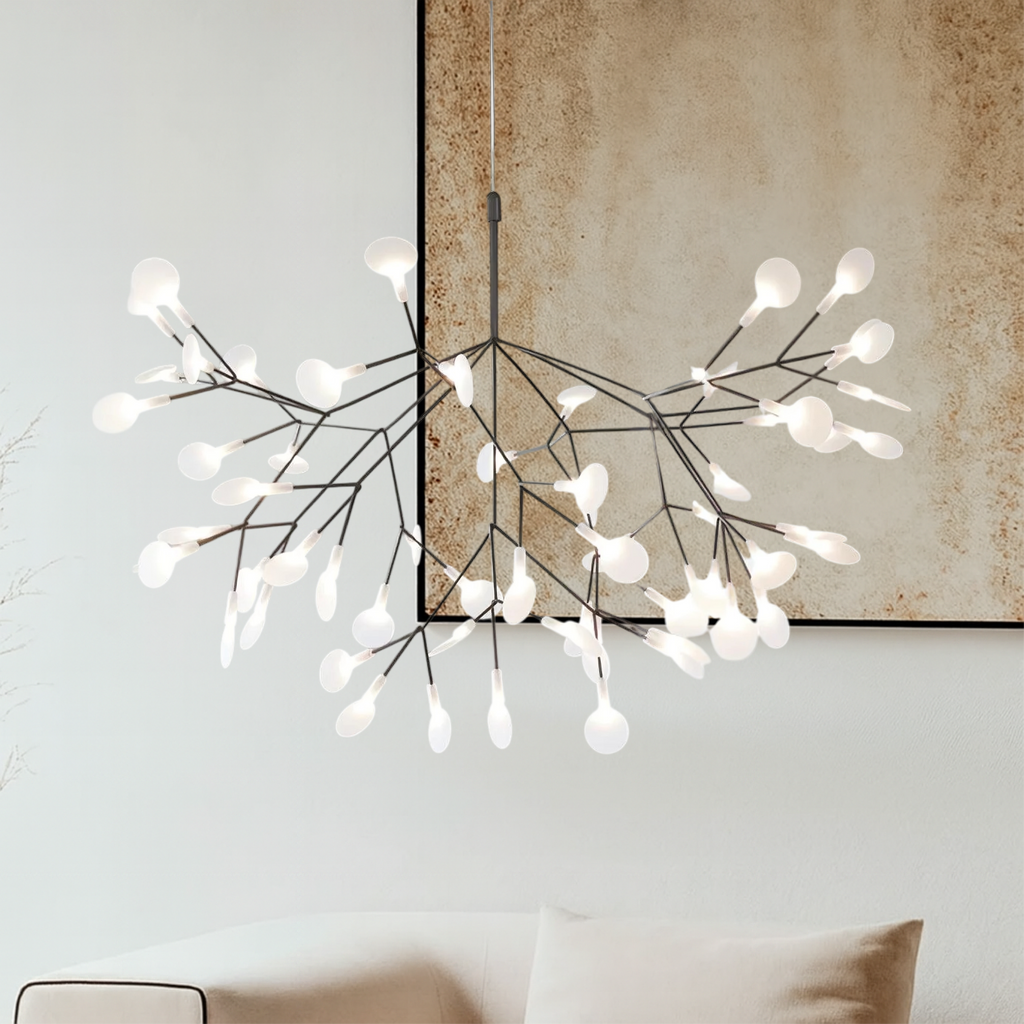 Sculptural Branching LED Ceiling Light With Spherical Glass Bulbs