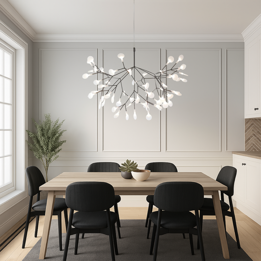 Sculptural Branching LED Ceiling Light With Spherical Glass Bulbs