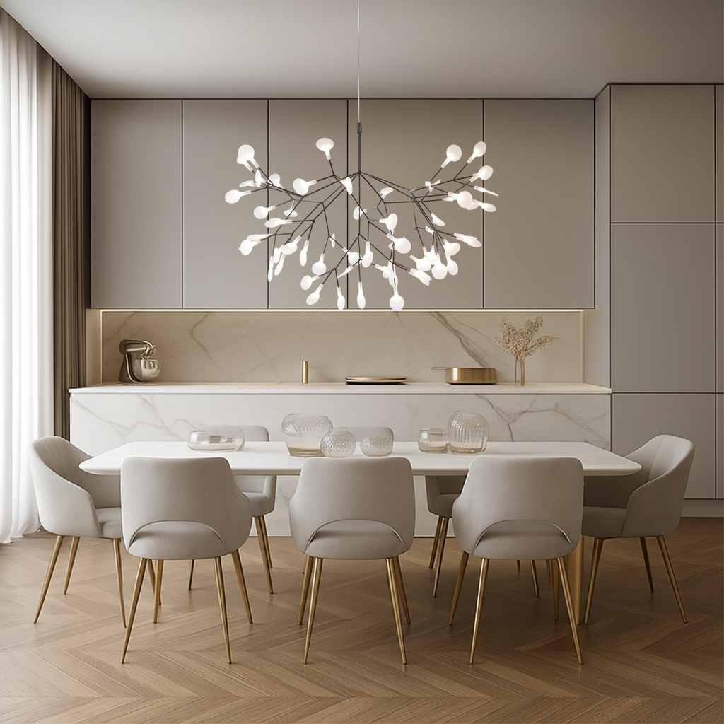 Sculptural Branching LED Ceiling Light With Spherical Glass Bulbs