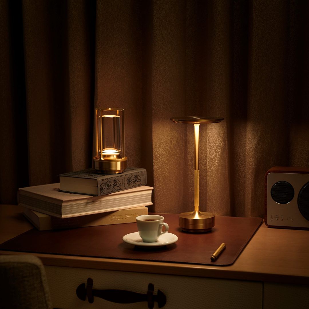 Modern Wireless Lantern Desk Lamp With Warm Ambient Lighting