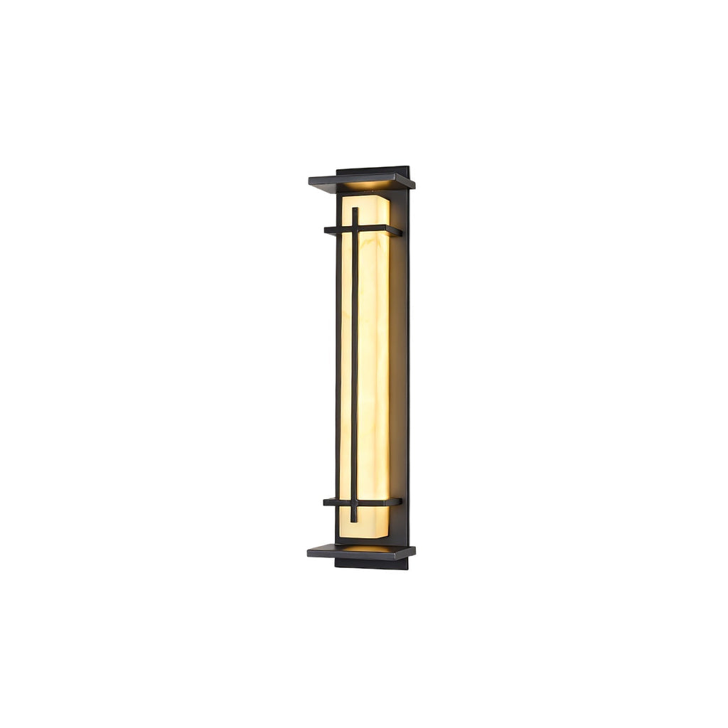 Outdoor LED Wall Light Alabaster Style Stainless Steel Exterior Lamp