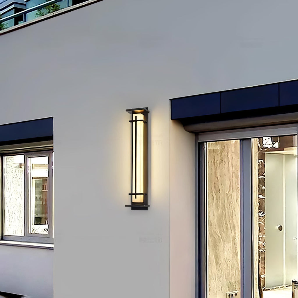 Outdoor LED Wall Light Alabaster Style Stainless Steel Exterior Lamp