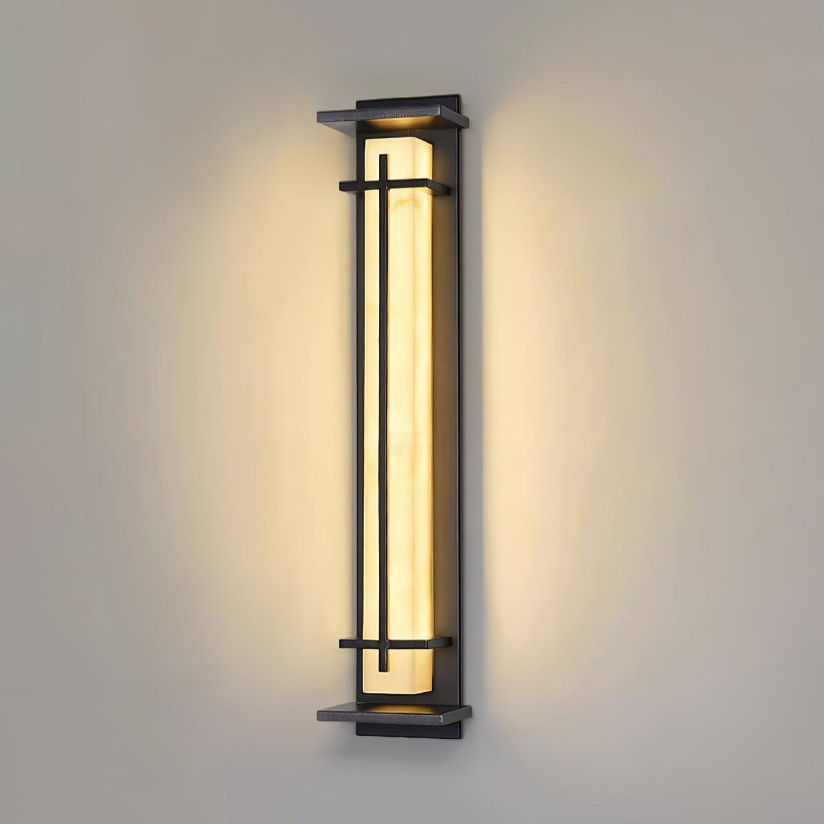 Outdoor LED Wall Light Alabaster Style Stainless Steel Exterior Lamp