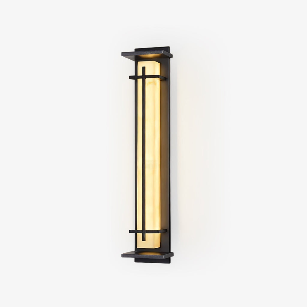Outdoor LED Wall Light Alabaster Style Stainless Steel Exterior Lamp