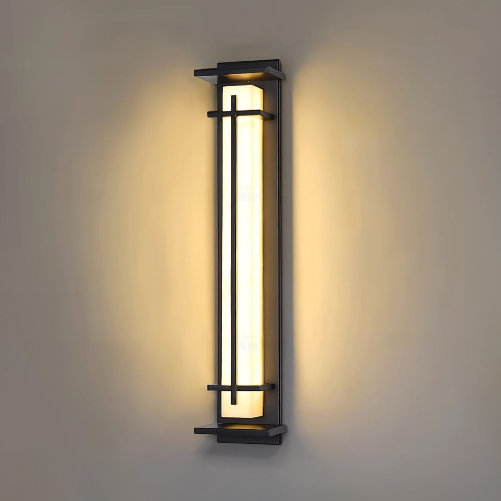 Outdoor LED Wall Light Alabaster Style Stainless Steel Exterior Lamp