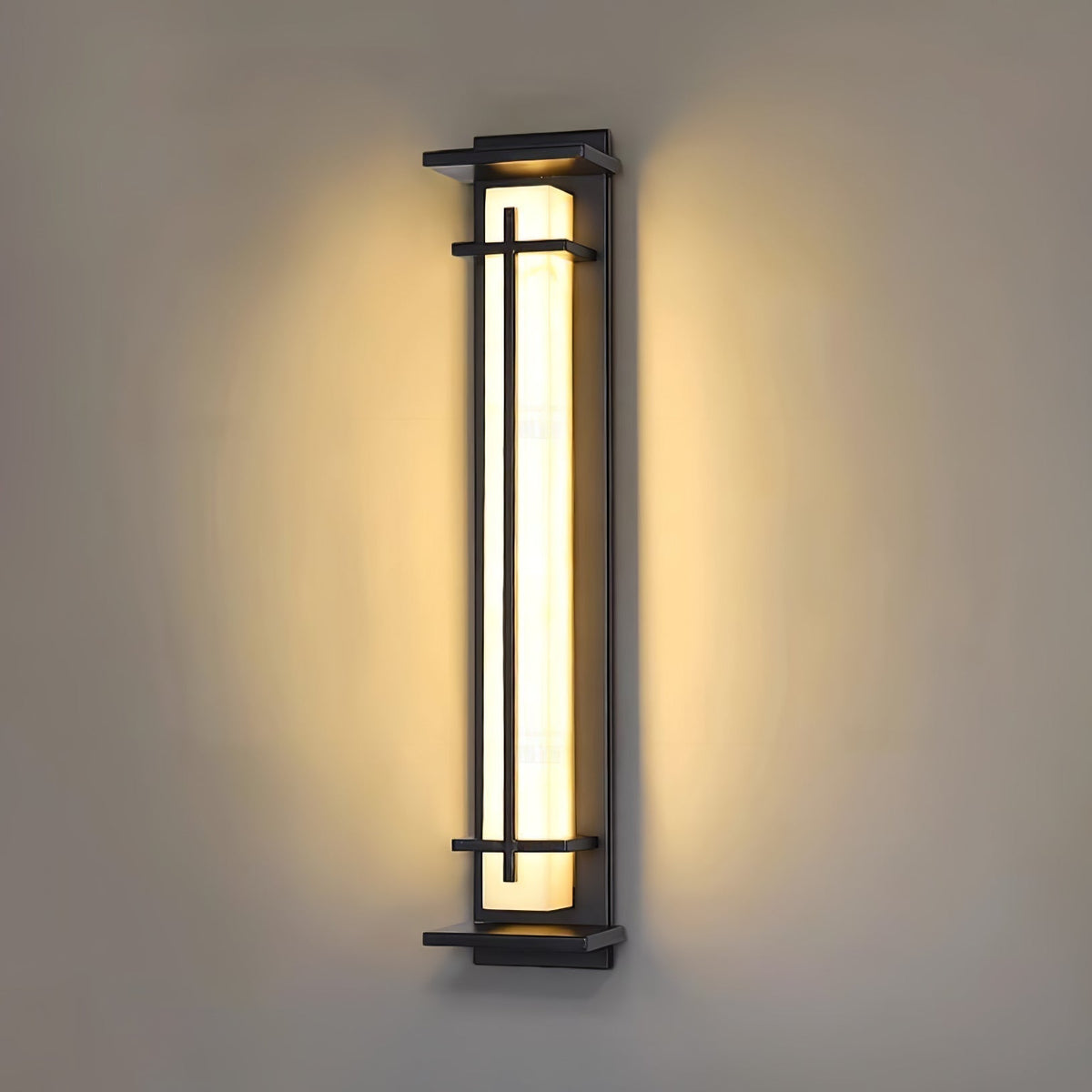 Outdoor LED Wall Light Alabaster Style Stainless Steel Exterior Lamp