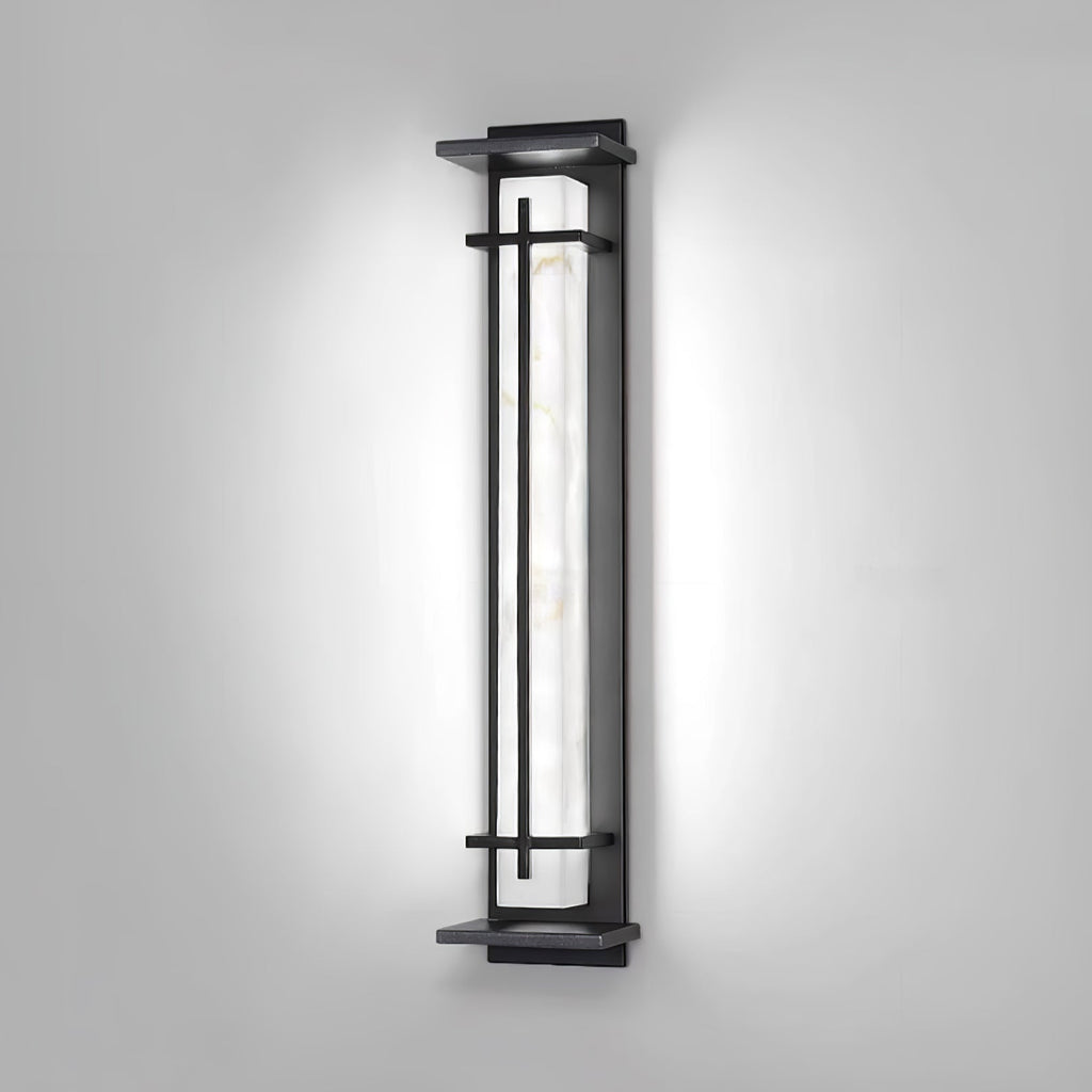 Outdoor LED Wall Light Alabaster Style Stainless Steel Exterior Lamp