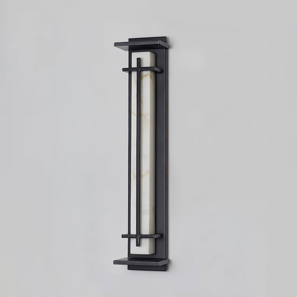 Outdoor LED Wall Light Alabaster Style Stainless Steel Exterior Lamp