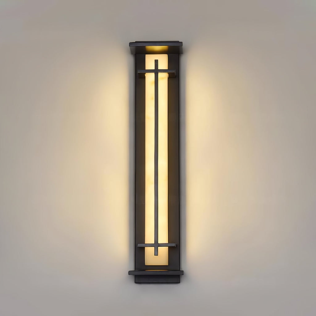 Outdoor LED Wall Light Alabaster Style Stainless Steel Exterior Lamp