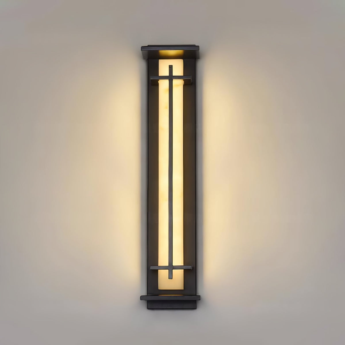 Outdoor LED Wall Light Alabaster Style Stainless Steel Exterior Lamp