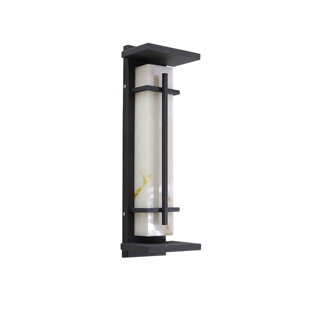 Outdoor LED Wall Light Alabaster Style Stainless Steel Exterior Lamp