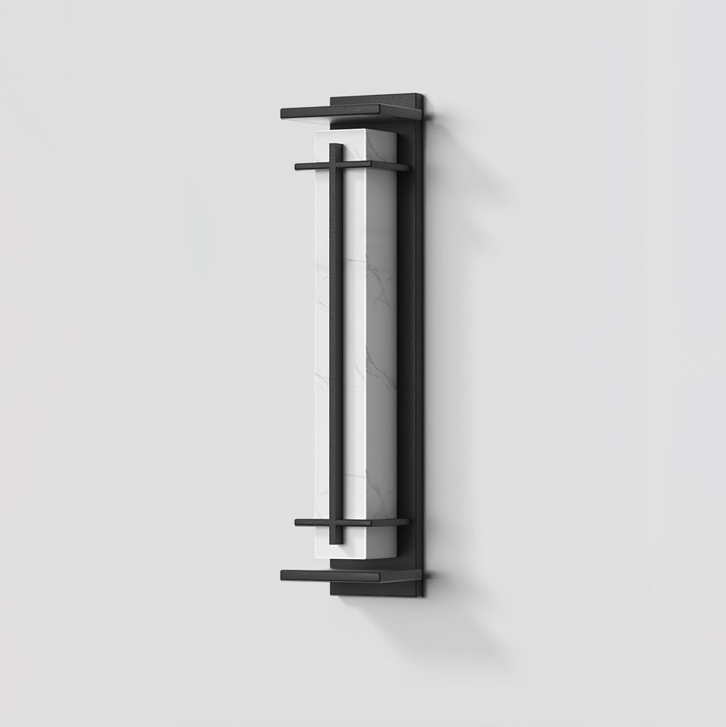 Outdoor LED Wall Light Alabaster Style Stainless Steel Exterior Lamp