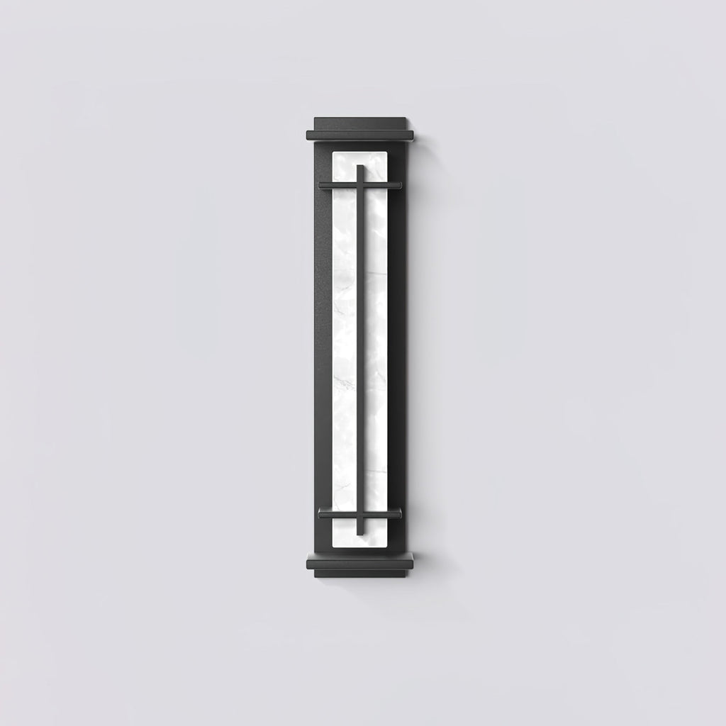 Outdoor LED Wall Light Alabaster Style Stainless Steel Exterior Lamp