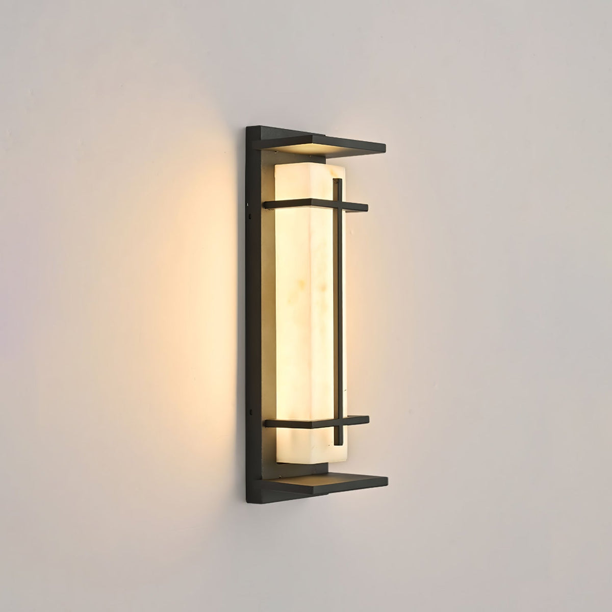 Outdoor LED Wall Light Alabaster Style Stainless Steel Exterior Lamp