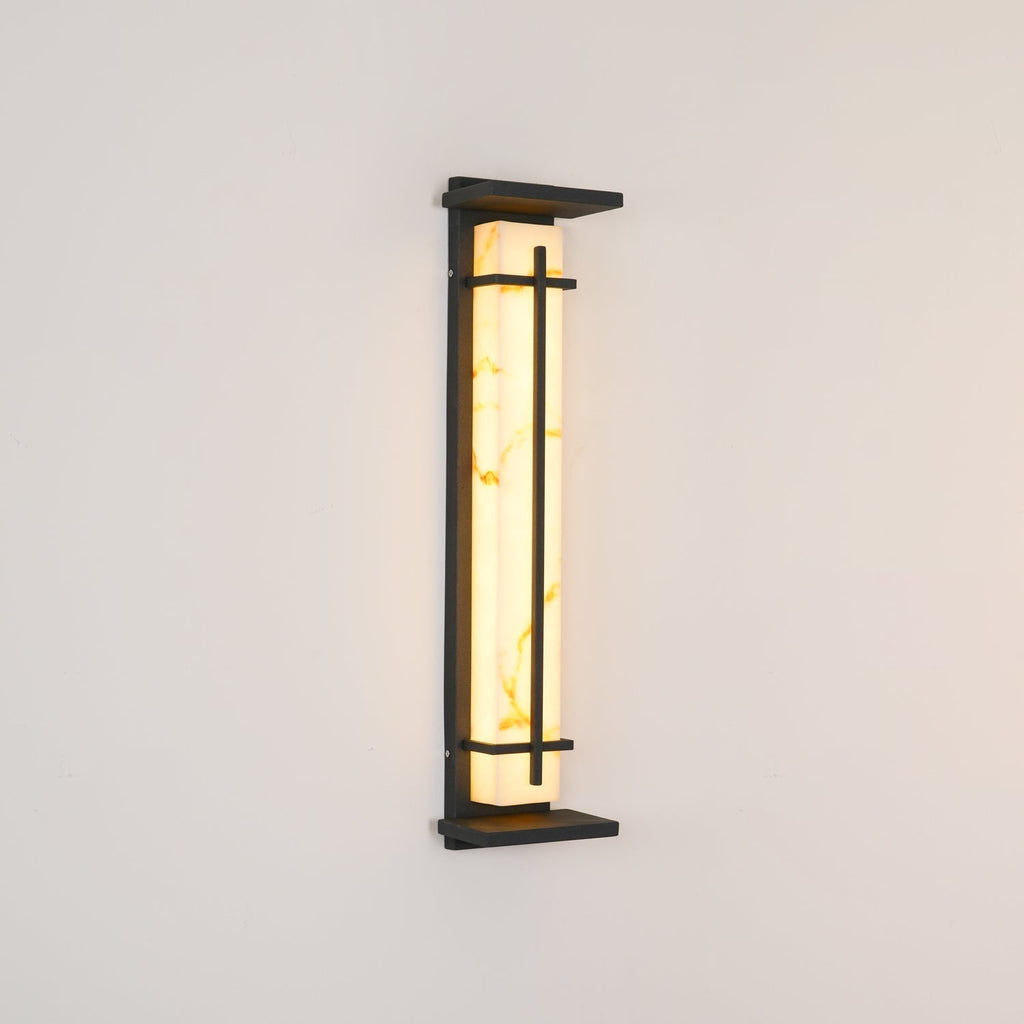 Outdoor LED Wall Light Alabaster Style Stainless Steel Exterior Lamp