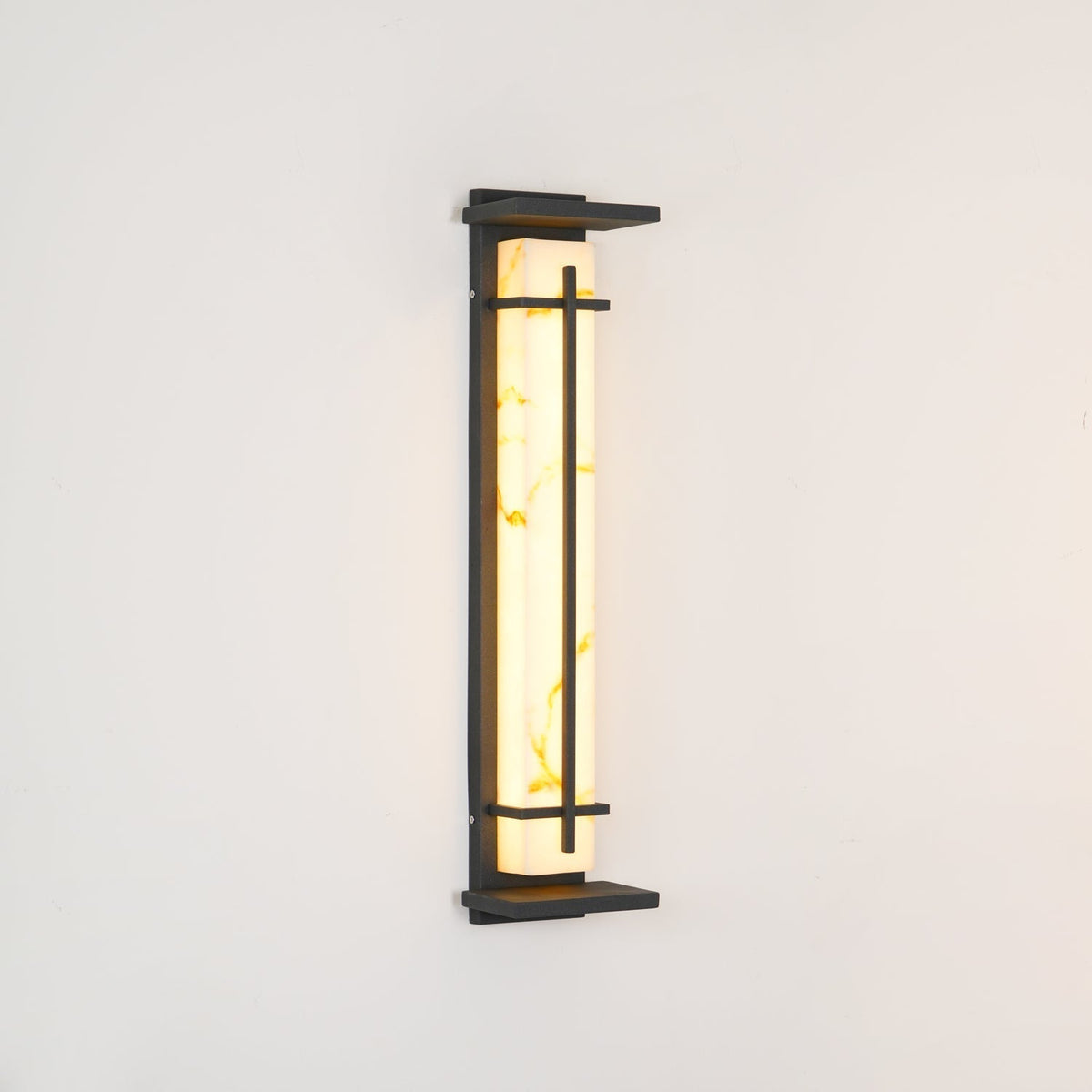 Outdoor LED Wall Light Alabaster Style Stainless Steel Exterior Lamp