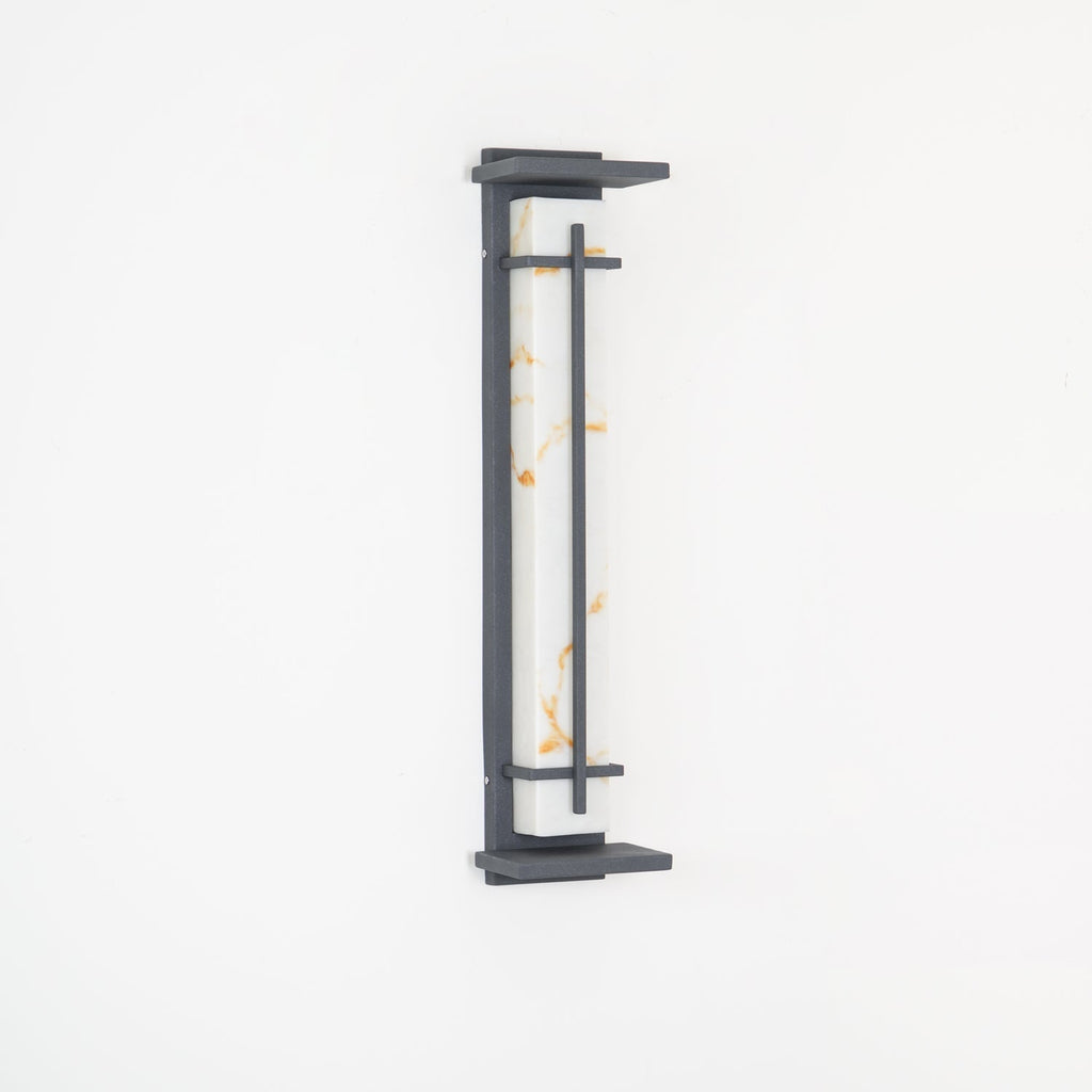 Outdoor LED Wall Light Alabaster Style Stainless Steel Exterior Lamp
